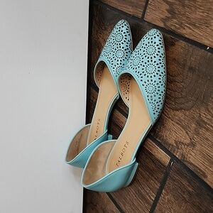 EUC Talbots Edison Vachetta Perforated Flats Tiffany Blue Size 7.5​​​